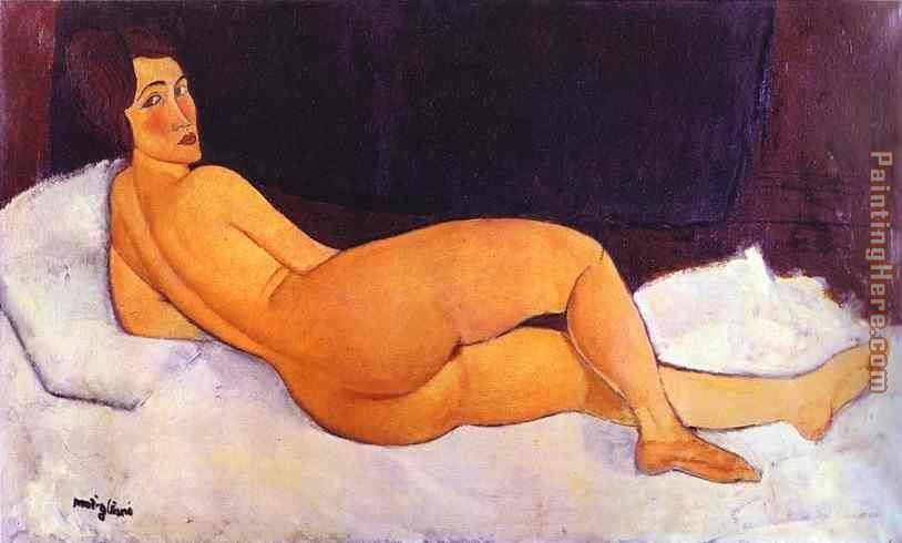 Nude Looking over Her Right Shoulder painting - Amedeo Modigliani Nude Looking over Her Right Shoulder art painting